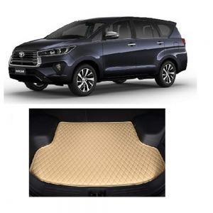 7D Car Trunk/Boot/Dicky PU Leatherette Mat for Innova Crysta  - Silver